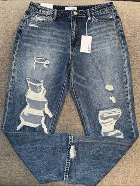 Vervet Distressed Mom Jeans